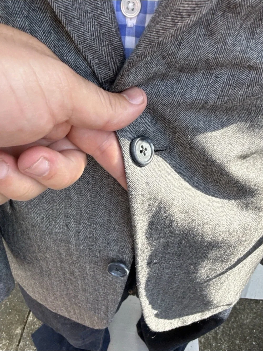 Polo by Ralph Lauren Herringbone Charcoal Gray Wool Suit